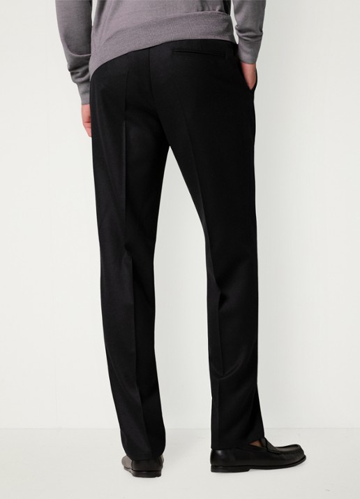 Profuomo Slim fit chino in wolblend - achterkant 6 zwart