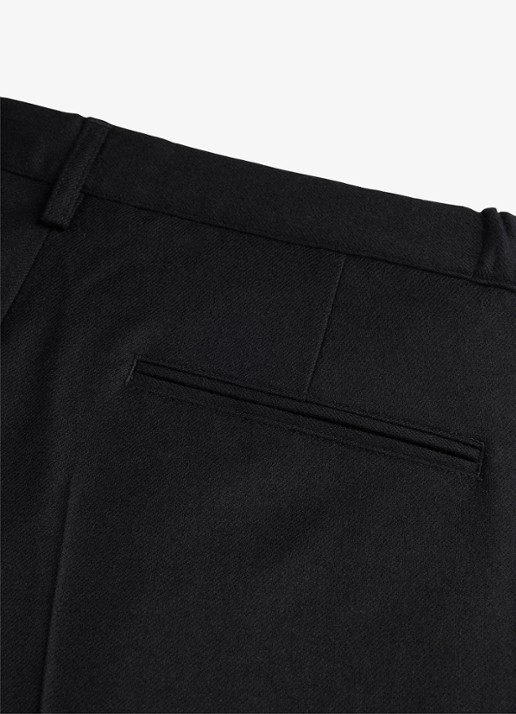 Profuomo Slim fit chino in wolblend - detail 2 zwart