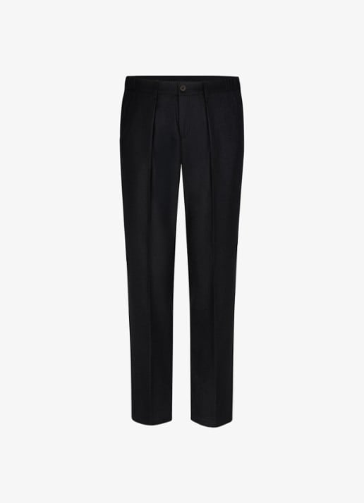 Profuomo Slim fit chino in wolblend - voorkant 4 zwart