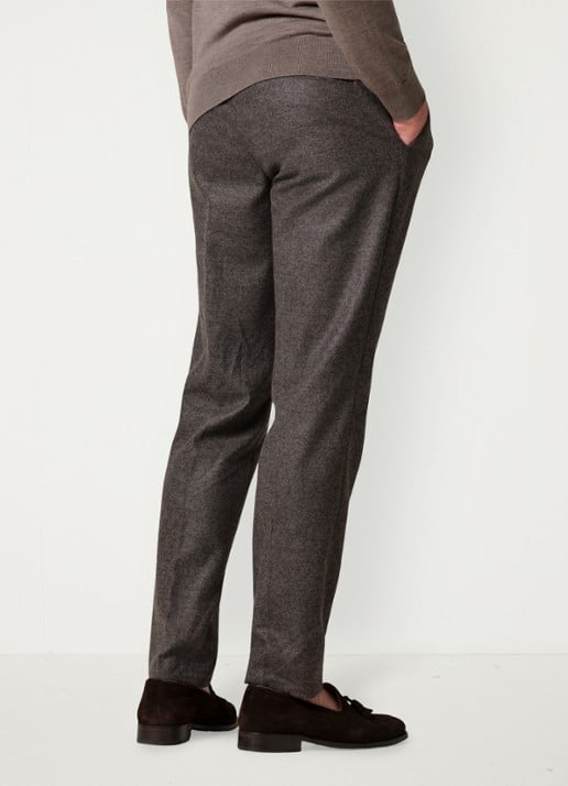 Profuomo Slim fit chino in wolblend - achterkant 6 antraciet