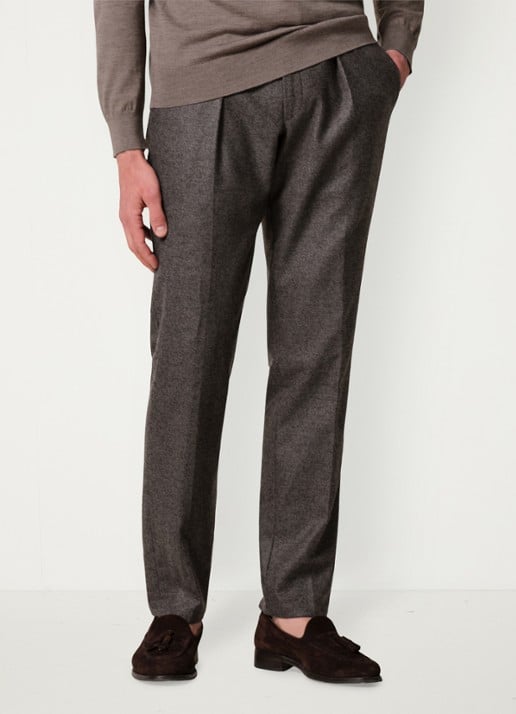 Profuomo Slim fit chino in wolblend - detail antraciet