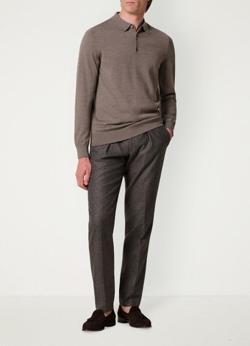 Profuomo Slim fit chino in wolblend - voorkant 5 antraciet
