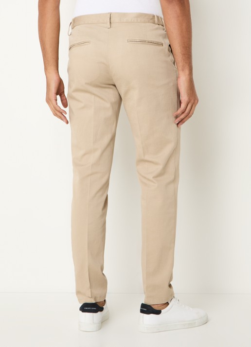 Profuomo Slim fit chino met steekzakken - achterkant beige