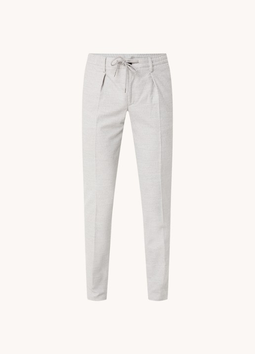 Profuomo Slim fit chino met trekkoord en steekzakken - voorkant 5 lichtgrijs