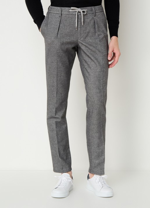 Profuomo Slim fit chino met trekkoord en steekzakken - detail 6 antraciet