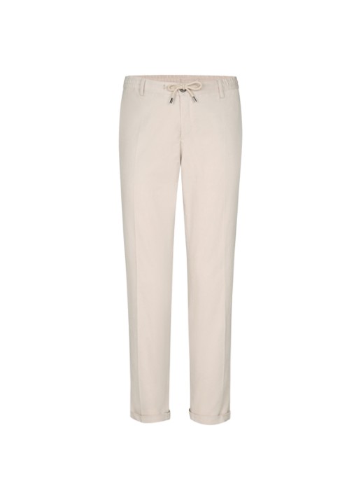 Profuomo Slim fit chino van corduroy met steekzakken - voorkant 5 beige
