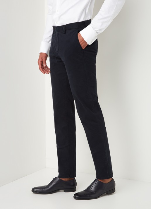 Profuomo Slim fit chino van katoen met garment dye - detail 3 blauw
