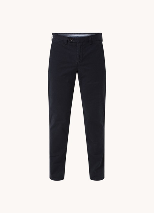 Profuomo Slim fit chino van katoen met garment dye - voorkant 5 blauw