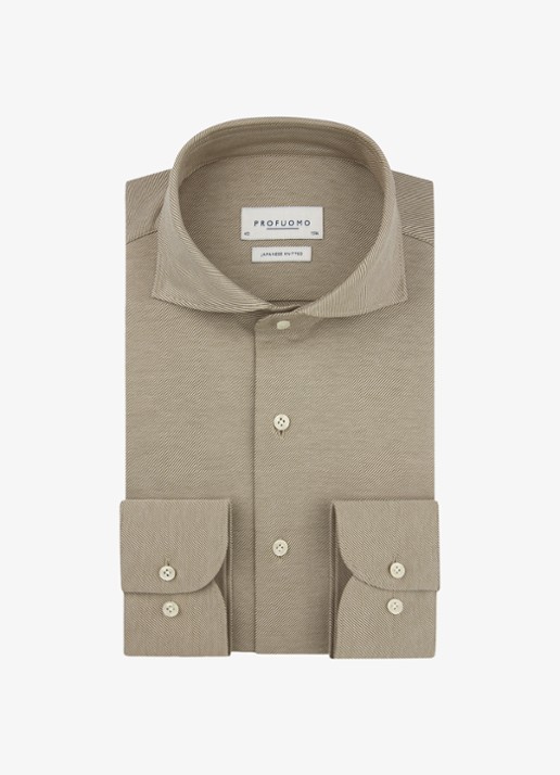 Profuomo Slim fit Japanese knitted shirt overhemd