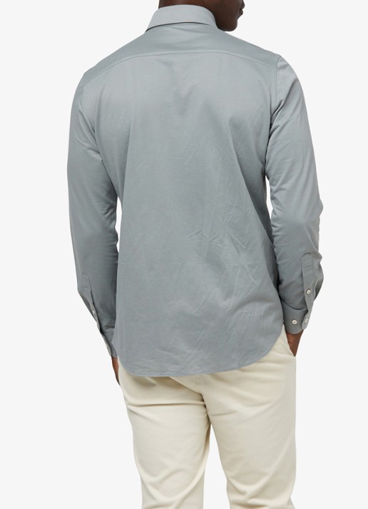 Profuomo Slim fit Japanese knitted shirt - achterkant 3 groen