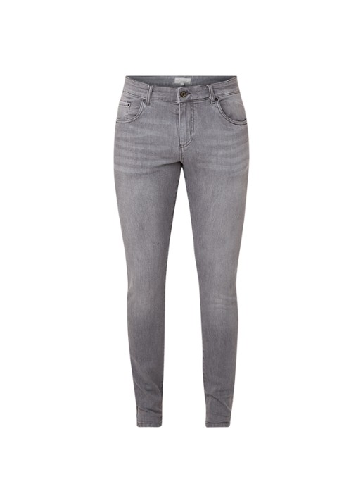 Profuomo Slim fit jeans met stretch  - voorkant 5 middengrijs