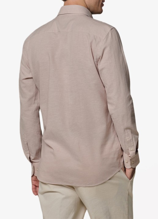 Profuomo Slim fit overhemd in linnenblend - achterkant 4 roze
