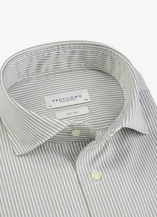 Profuomo Slim fit overhemd met streepprint - detail 2 grijs