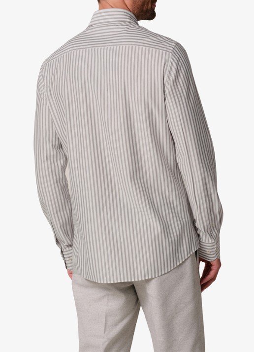Profuomo Slim fit overhemd met streepprint - achterkant 6 grijs