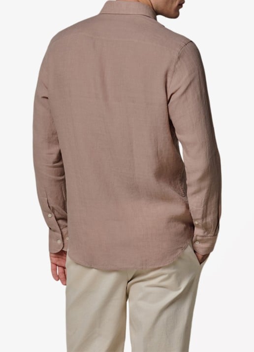 Profuomo Slim fit overhemd van linnen - achterkant roze