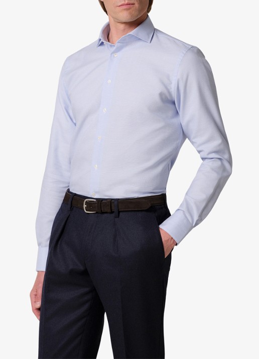 Profuomo Slim fit overhemd - detail lichtblauw