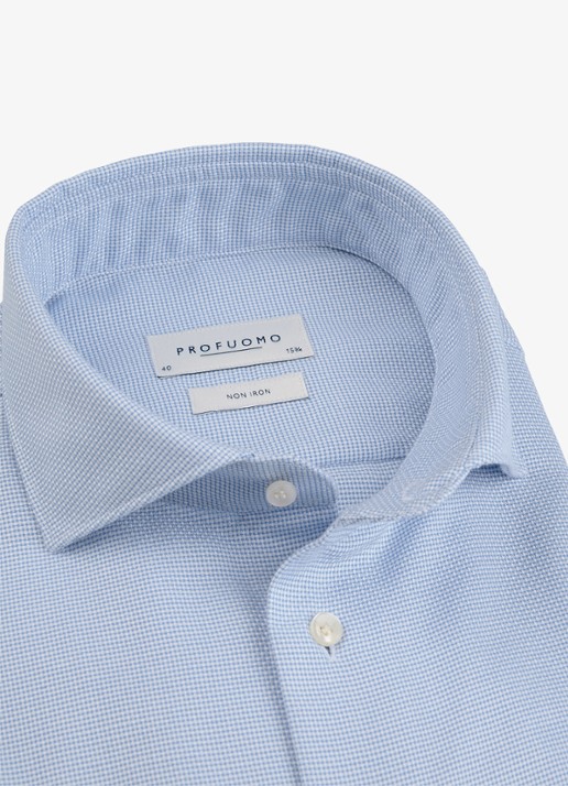 Profuomo Slim fit overhemd - detail 2 lichtblauw