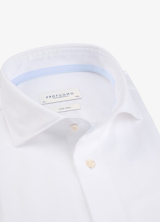 Profuomo Slim fit overhemd - detail wit