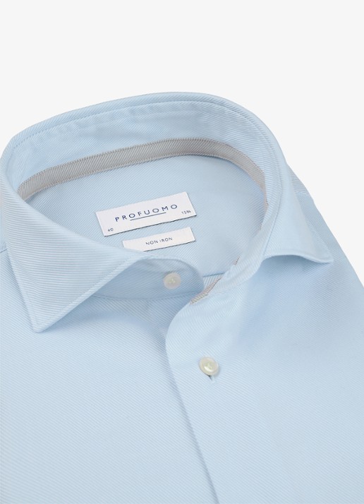 Profuomo Slim fit overhemd - detail 2 lichtblauw
