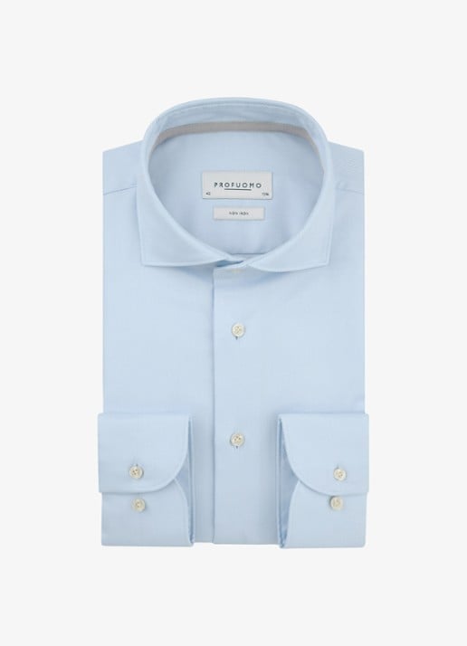 Profuomo Slim fit overhemd - voorkant lichtblauw