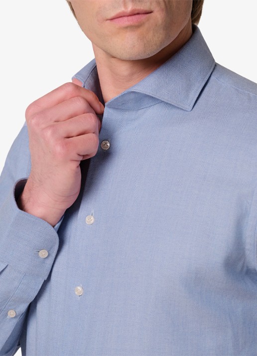 Profuomo Slim fit overhemd - detail 6 blauw