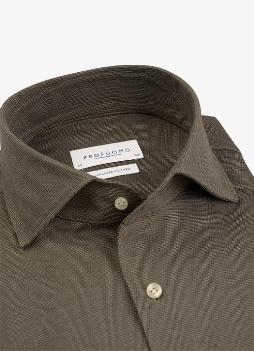 Profuomo Slim fit overhemd - detail taupe