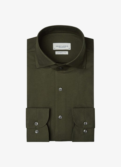 Profuomo Slim fit overhemd - voorkant 5 chocoladebruin