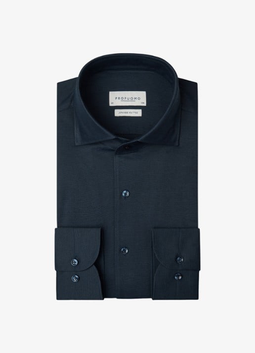 Profuomo Slim fit overhemd - voorkant donkerblauw