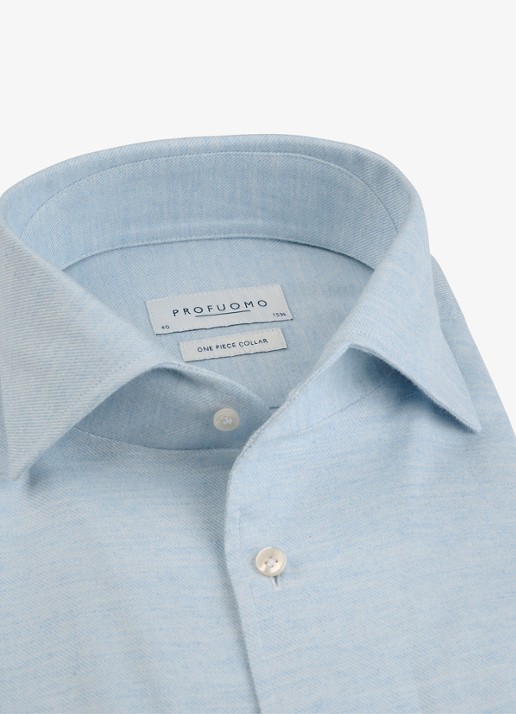 Profuomo Slim fit overhemd - detail 2 lichtblauw