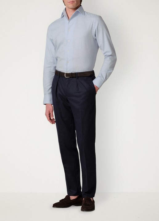 Profuomo Slim fit overhemd - voorkant 6 lichtblauw