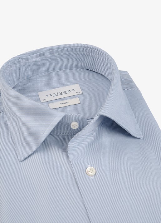 Profuomo Slim fit overhemd - detail 5 lichtblauw