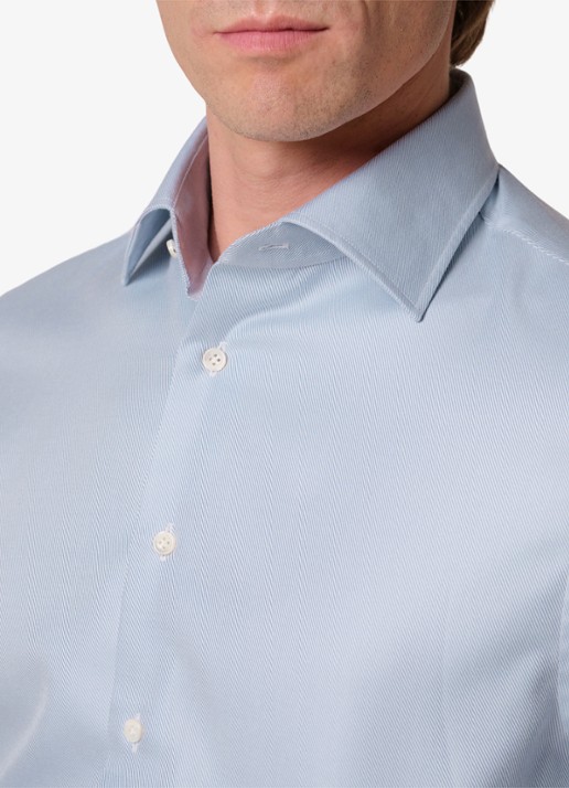 Profuomo Slim fit overhemd - detail 6 lichtblauw