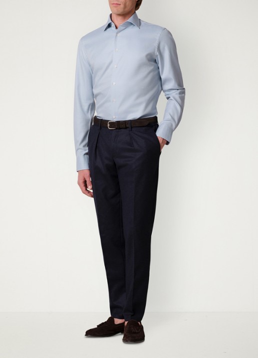 Profuomo Slim fit overhemd - voorkant 3 lichtblauw