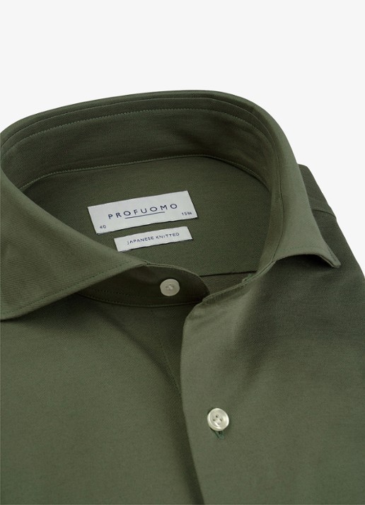 Profuomo Slim fit overhemd - detail 2 khaki