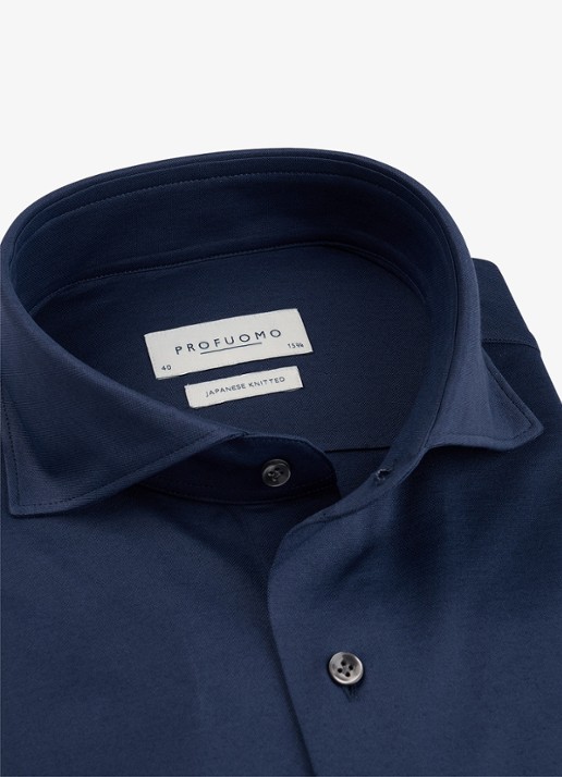 Profuomo Slim fit overhemd - detail 3 donkerblauw