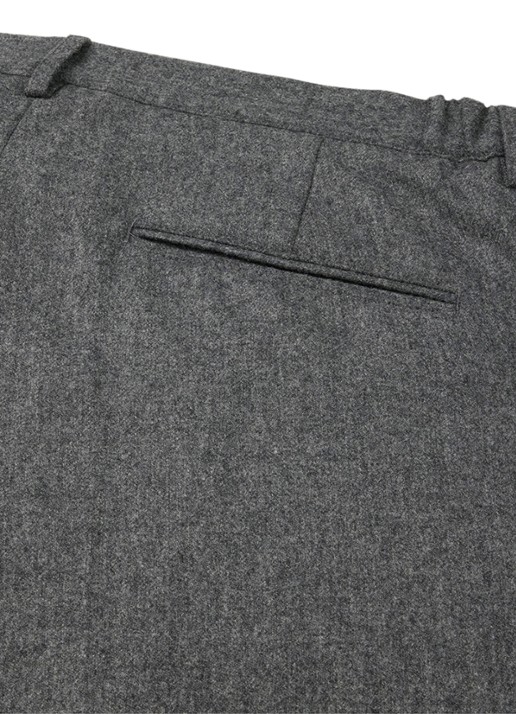 Profuomo Slim fit pantalon in wolblend met steekzakken - detail 5 lichtgrijs