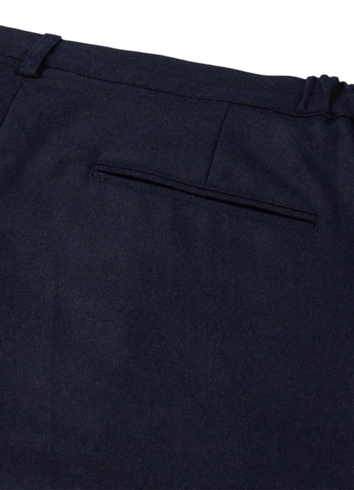 Profuomo Slim fit pantalon in wolblend met steekzakken - detail 3 donkerblauw