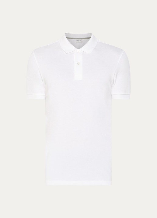 Profuomo Slim fit polo  - voorkant 3 wit
