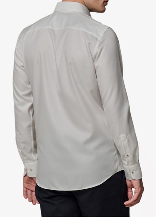 Profuomo Slim fit shirt met cutaway kraag - achterkant wit
