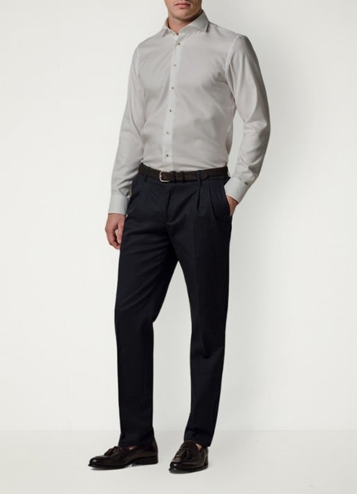 Profuomo Slim fit shirt met cutaway kraag - voorkant 6 wit