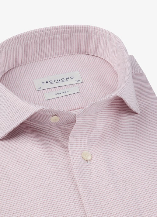 Profuomo Slim fit strijkvrij shirt met cutaway kraag - detail 5 roze