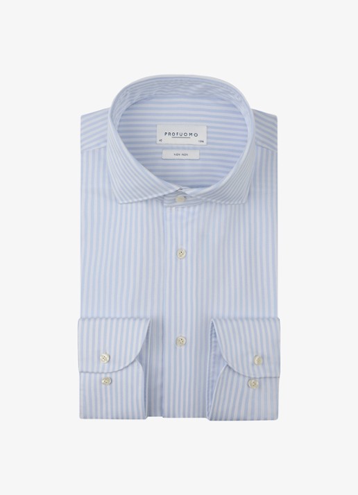 Profuomo Slim fit strijkvrij shirt met cutaway kraag