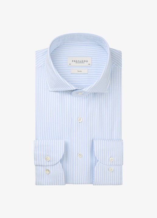 Profuomo Slim fit strijkvrij shirt met cutaway kraag