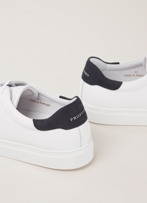 Profuomo Sneaker met suède detail - detail wit