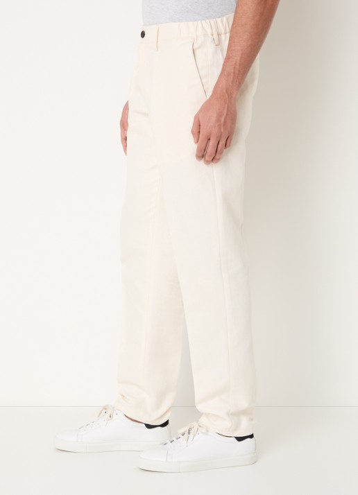 Profuomo Straight fit chino in linnenblend met steekzakken - detail 5 gebroken wit