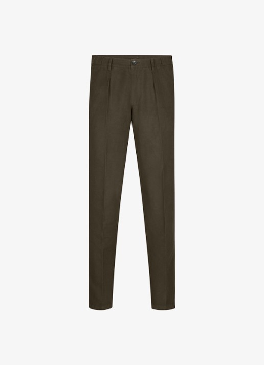 Profuomo Straight fit chino katoen linen blend - voorkant 4 groen