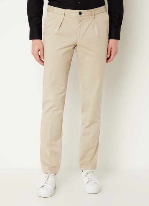 Profuomo Straight fit chino met steekzakken - detail beige