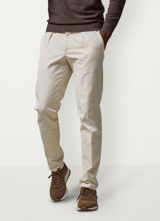 Profuomo Straight fit chino met steekzakken - detail 2 gebroken wit