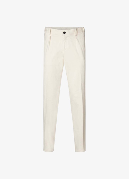 Profuomo Straight fit chino met steekzakken - voorkant 5 gebroken wit