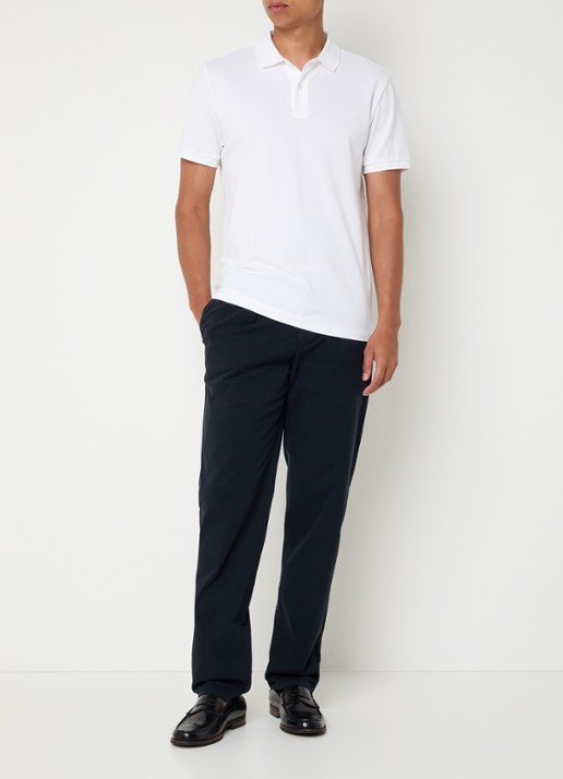 Profuomo Straight fit chino met stretch - voorkant 3 donkerblauw